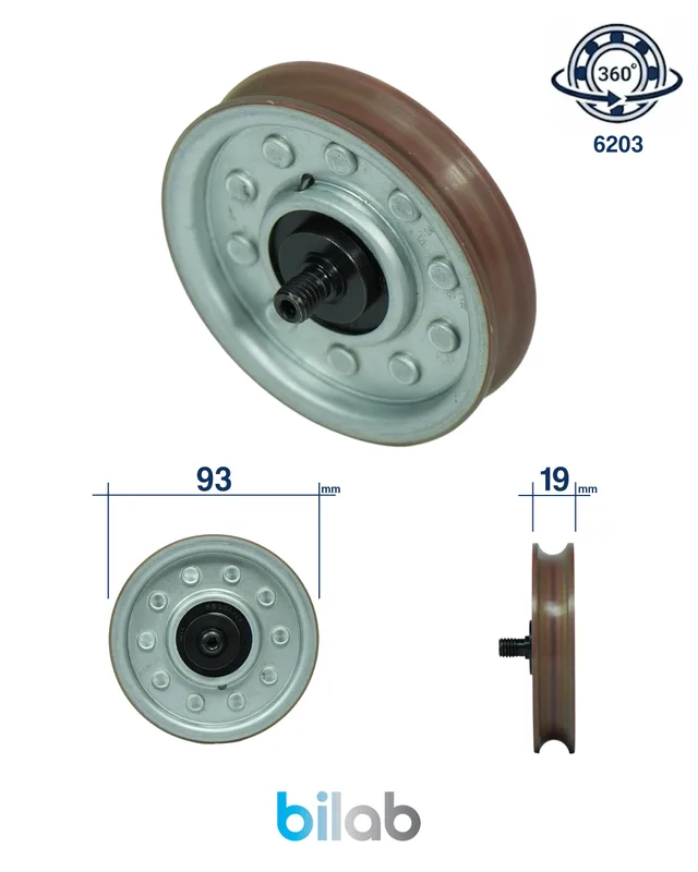 CT0007 DOOR ROLLER, KAPI ASKI MAKARASI, D94, W18.6 – KONE uyumlu