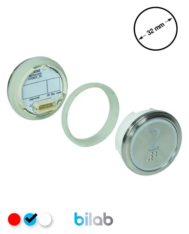 KM863050G065H002 KDS STD BUTON, MAVİ, YUVARLAK, SOMUNLU, SBS.2 – KONE uyumlu
