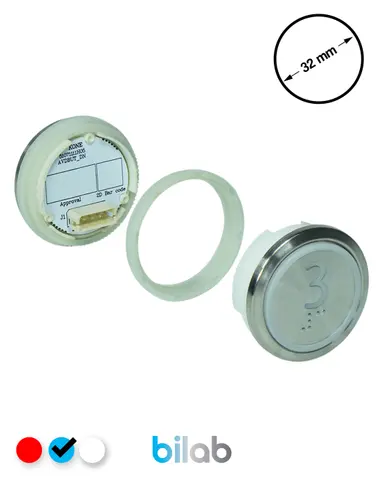 KM863050G065H003 KDS STD BUTON, MAVİ, YUVARLAK, SOMUNLU, SBS.3 – KONE uyumlu
