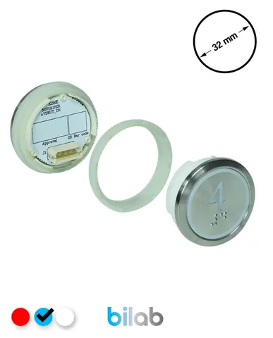 KM863050G065H004 KDS STD BUTON, MAVİ, YUVARLAK, SOMUNLU, SBS.4 – KONE uyumlu