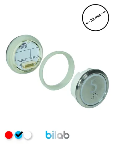 KM863050G065H005 KDS STD BUTON, MAVİ, YUVARLAK, SOMUNLU, SBS.5 – KONE uyumlu