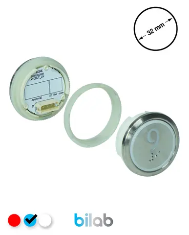 KM863050G065H009 KDS STD BUTON, MAVİ, YUVARLAK, SOMUNLU, SBS.9 – KONE uyumlu
