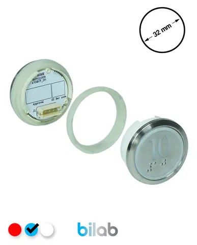 KM863050G065H010 KDS STD BUTON, MAVİ, YUVARLAK, SOMUNLU, SBS.10 – KONE uyumlu