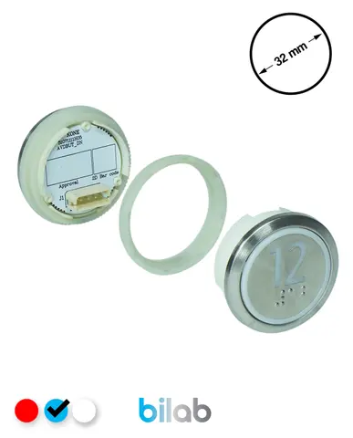 KM863050G065H012 KDS STD BUTON, MAVİ, YUVARLAK, SOMUNLU, SBS.12 – KONE uyumlu