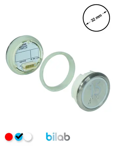 KM863050G065H015 KDS STD BUTON, MAVİ, YUVARLAK, SOMUNLU, SBS.15 – KONE uyumlu