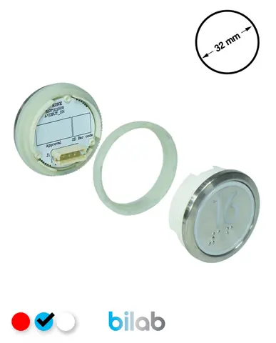 KM863050G065H016 KDS STD BUTON, MAVİ, YUVARLAK, SOMUNLU, SBS.16 – KONE uyumlu