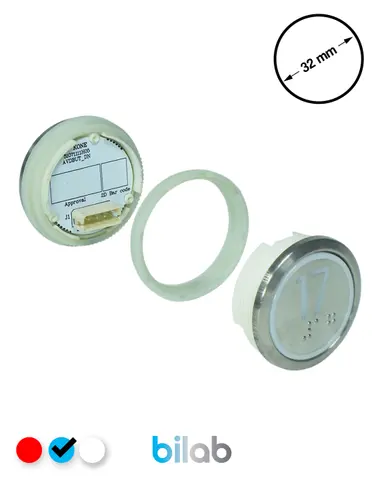 KM863050G065H017 KDS STD BUTON, MAVİ, YUVARLAK, SOMUNLU, SBS.17 – KONE uyumlu
