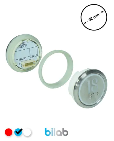 KM863050G065H018 KDS STD BUTON, MAVİ, YUVARLAK, SOMUNLU, SBS.18 – KONE uyumlu