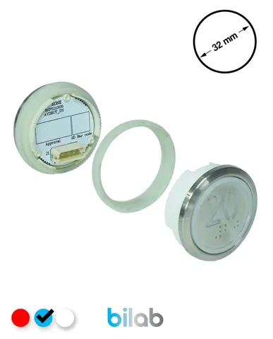 KM863050G065H020 KDS STD BUTON, MAVİ, YUVARLAK, SOMUNLU, SBS.20 – KONE uyumlu