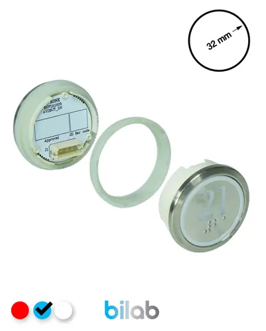 KM863050G065H021 KDS STD BUTON, MAVİ, YUVARLAK, SOMUNLU, SBS.21 – KONE uyumlu