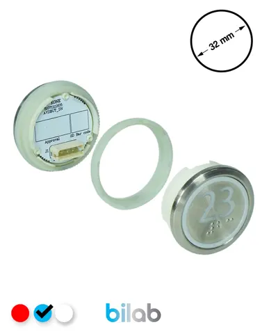 KM863050G065H023 KDS STD BUTON, MAVİ, YUVARLAK, SOMUNLU, SBS.23 – KONE uyumlu