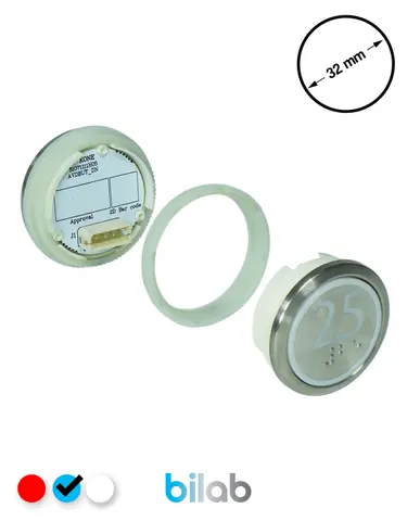 KM863050G065H025 KDS STD BUTON, MAVİ, YUVARLAK, SOMUNLU, SBS.25 – KONE uyumlu