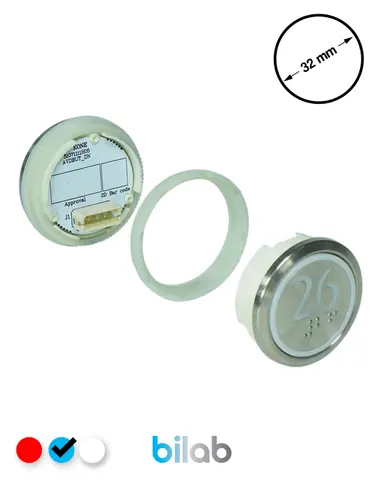 KM863050G065H026 KDS STD BUTON, MAVİ, YUVARLAK, SOMUNLU, SBS.26 – KONE uyumlu