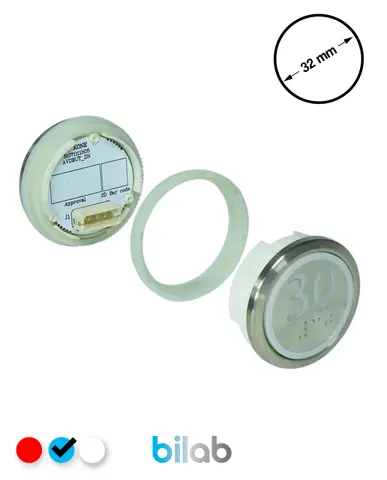 KM863050G065H030 KDS STD BUTON, MAVİ, YUVARLAK, SOMUNLU, SBS.30 – KONE uyumlu