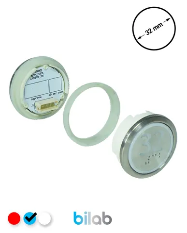 KM863050G065H032 KDS STD BUTON, MAVİ, YUVARLAK, SOMUNLU, SBS.32 – KONE uyumlu