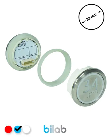 KM863050G065H034 KDS STD BUTON, MAVİ, YUVARLAK, SOMUNLU, SBS.34 – KONE uyumlu
