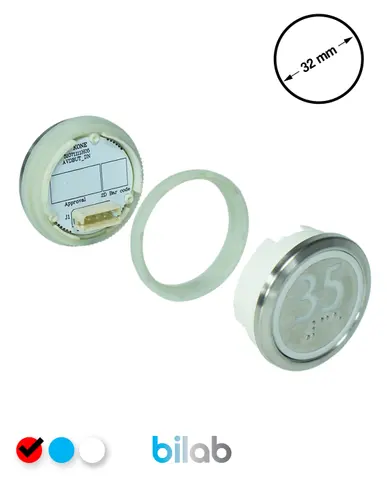 KM863050G065H035 KDS STD BUTON, MAVİ, YUVARLAK, SOMUNLU, SBS.35 – KONE uyumlu