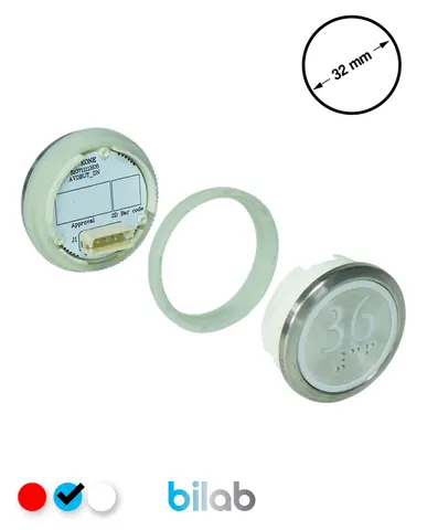 KM863050G065H036 KDS STD BUTON, MAVİ, YUVARLAK, SOMUNLU, SBS.36 – KONE uyumlu