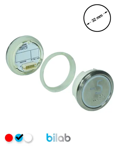 KM863050G065H075 KDS STD BUTON, MAVİ, YUVARLAK, SOMUNLU, SBS.-5 – KONE uyumlu