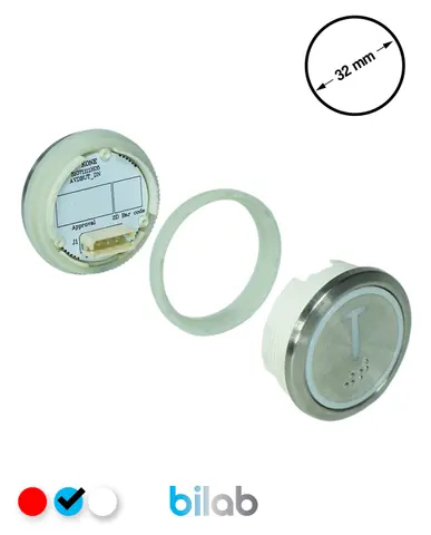 KM863050G065H139 KDS STD BUTON, MAVİ, YUVARLAK, SOMUNLU, SBS.T – KONE uyumlu