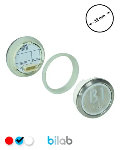 KM863050G065H171 KDS STD BUTON, MAVİ, YUVARLAK, SOMUNLU, SBS.B1 – KONE uyumlu