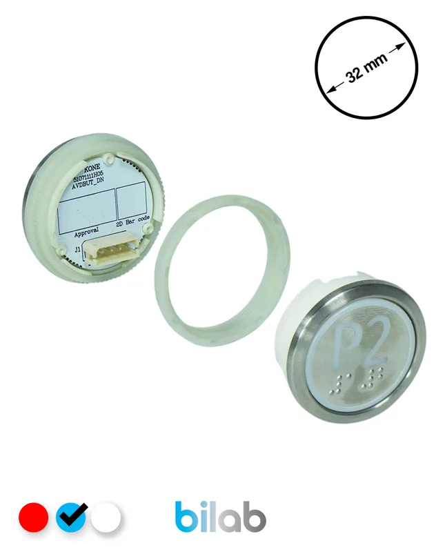 KONE KM863050G065H223 KDS STD BUTON, MAVİ, YUVARLAK, SOMUNLU, SBS.P2