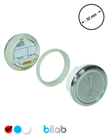 KONE KM863050G069H001 KDS STD BUTON, KIRMIZI, YUVARLAK, SOMUNLU, SBS.1