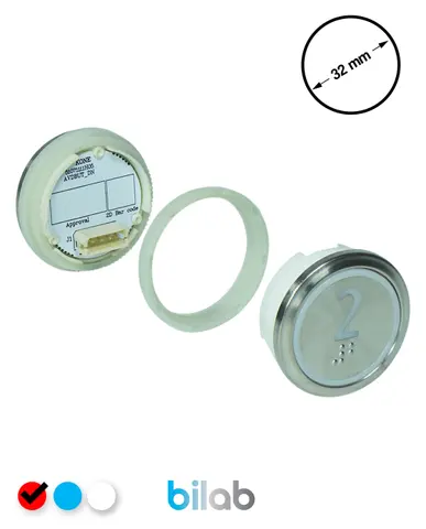 KONE KM863050G069H002 KDS STD BUTON, KIRMIZI, YUVARLAK, SOMUNLU, SBS.2