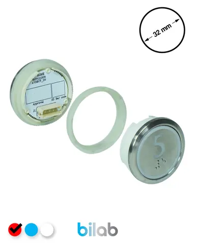 KONE KM863050G069H005 KDS STD BUTON, KIRMIZI, YUVARLAK, SOMUNLU, SBS.5