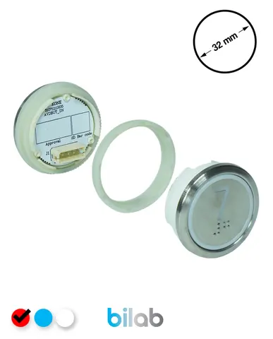 KONE KM863050G069H007 KDS STD BUTON, KIRMIZI, YUVARLAK, SOMUNLU, SBS.7