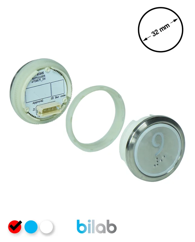 KONE KM863050G069H009 KDS STD BUTON, KIRMIZI, YUVARLAK, SOMUNLU, SBS.9