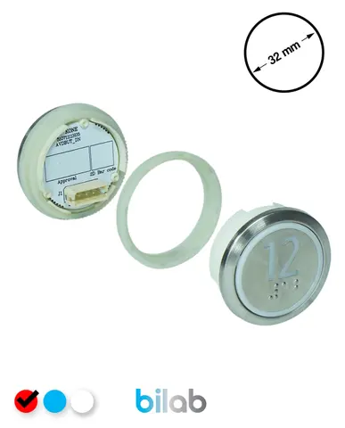 KONE KM863050G069H012 KDS STD BUTON, KIRMIZI, YUVARLAK, SOMUNLU, SBS.12