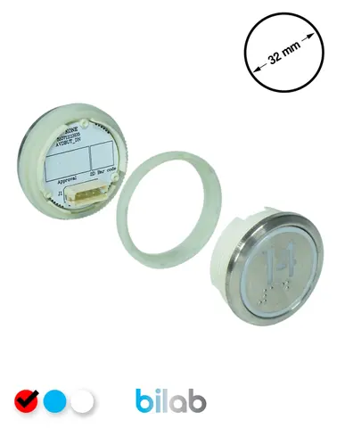 KONE KM863050G069H014 KDS STD BUTON, KIRMIZI, YUVARLAK, SOMUNLU, SBS.14