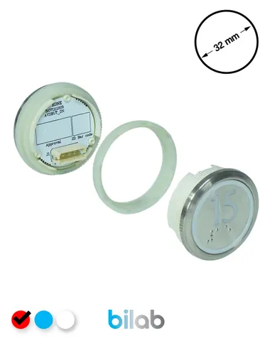 KONE KM863050G069H015 KDS STD BUTON, KIRMIZI, YUVARLAK, SOMUNLU, SBS.15