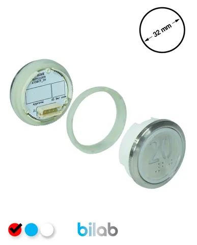 KONE KM863050G069H020 KDS STD BUTON, KIRMIZI, YUVARLAK, SOMUNLU, SBS.20