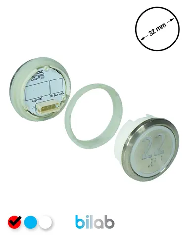 KONE KM863050G069H022 KDS STD BUTON, KIRMIZI, YUVARLAK, SOMUNLU, SBS.22