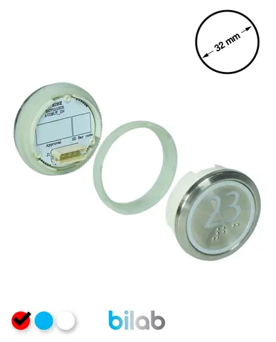 KONE KM863050G069H023 KDS STD BUTON, KIRMIZI, YUVARLAK, SOMUNLU, SBS.23
