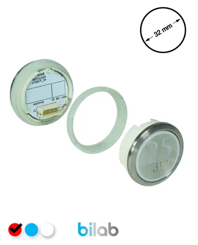 KONE KM863050G069H025 KDS STD BUTON, KIRMIZI, YUVARLAK, SOMUNLU, SBS.25