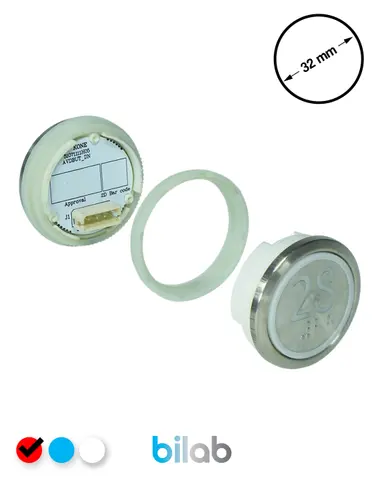 KONE KM863050G069H028 KDS STD BUTON, KIRMIZI, YUVARLAK, SOMUNLU, SBS.28