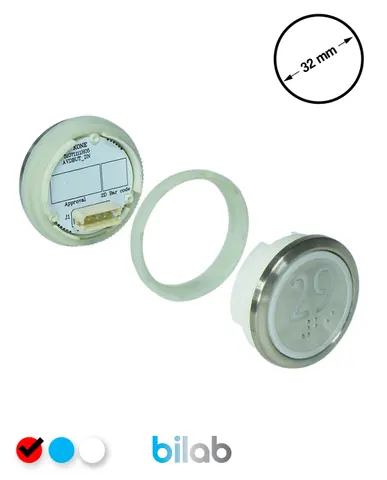 KONE KM863050G069H029 KDS STD BUTON, KIRMIZI, YUVARLAK, SOMUNLU, SBS.29