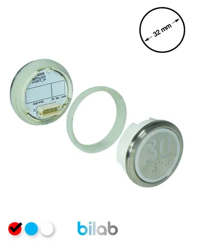 KONE KM863050G069H030 KDS STD BUTON, KIRMIZI, YUVARLAK, SOMUNLU, SBS.30