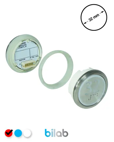 KONE KM863050G069H032 KDS STD BUTON, KIRMIZI, YUVARLAK, SOMUNLU, SBS.32