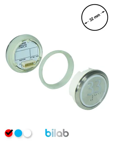 KONE KM863050G069H033 KDS STD BUTON, KIRMIZI, YUVARLAK, SOMUNLU, SBS.33
