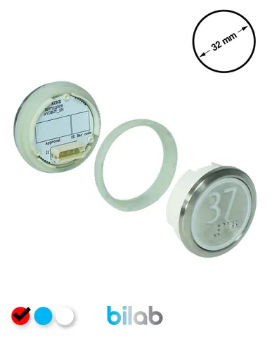 KONE KM863050G069H037 KDS STD BUTON, KIRMIZI, YUVARLAK, SOMUNLU, SBS.37
