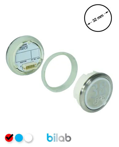 KONE KM863050G069H038 KDS STD BUTON, KIRMIZI, YUVARLAK, SOMUNLU, SBS.38
