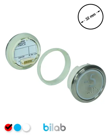 KONE KM863050G069H075 KDS STD BUTON, KIRMIZI, YUVARLAK, SOMUNLU, SBS.-5