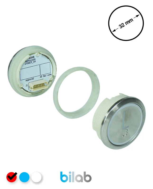 KONE KM863050G069H131 KDS STD BUTON, KIRMIZI, YUVARLAK, SOMUNLU, SBS.L