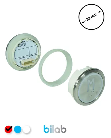 KM863050G069H132 KDS STD BUTON, KIRMIZI, YUVARLAK, SOMUNLU, SBS.M – KONE uyumlu