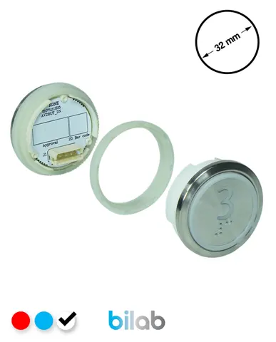 KM863050G081H003 KDS STD BUTON, BEYAZ, YUVARLAK, SOMUNLU, SBS.3 – KONE uyumlu