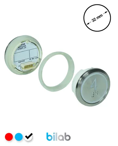 KM863050G081H004 KDS STD BUTON, BEYAZ, YUVARLAK, SOMUNLU, SBS.4 – KONE uyumlu